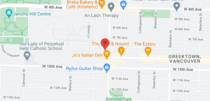 map of 404 3720 W 8TH AVENUE